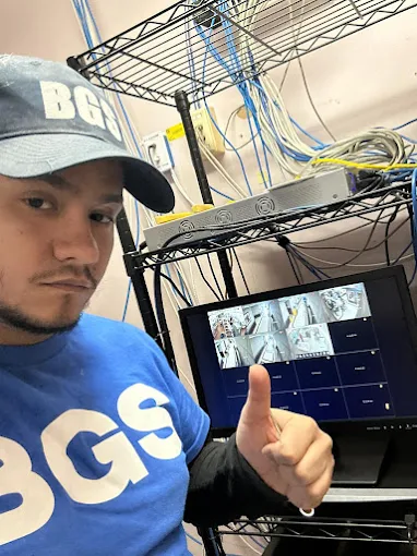 Image with screens running BGS security monitoring services